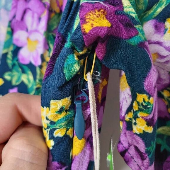 Kate Hudson Happy x Nature First Crush Floral Purple Jumpsuit Size 4 - Picture 11 of 12